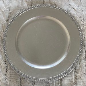 Michael’s plastic Silver charger dish. Used.